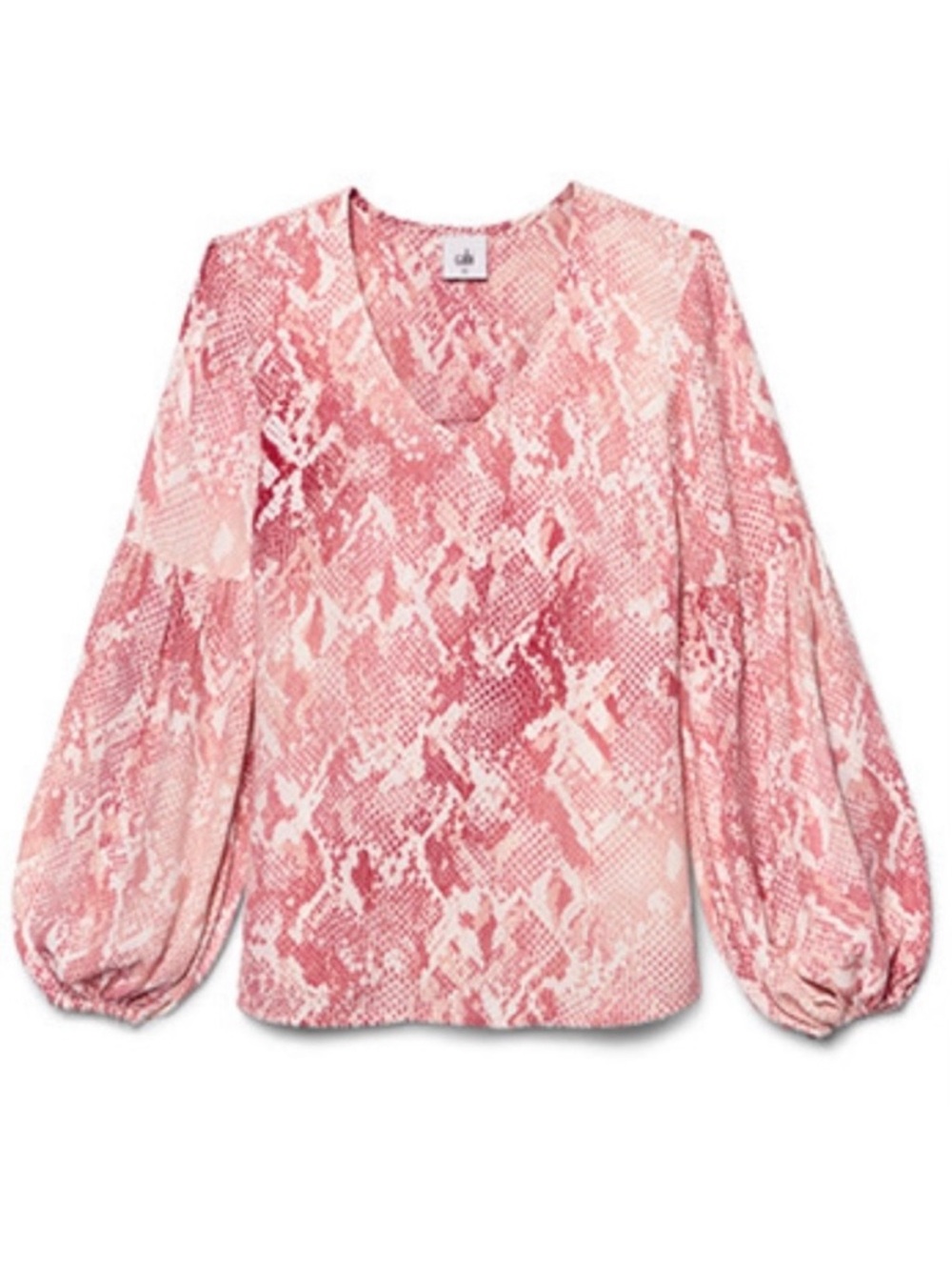 Cabi Bethany Snake Print Blouse Women’s Size M Lantern Sleeves Lightweight 5708